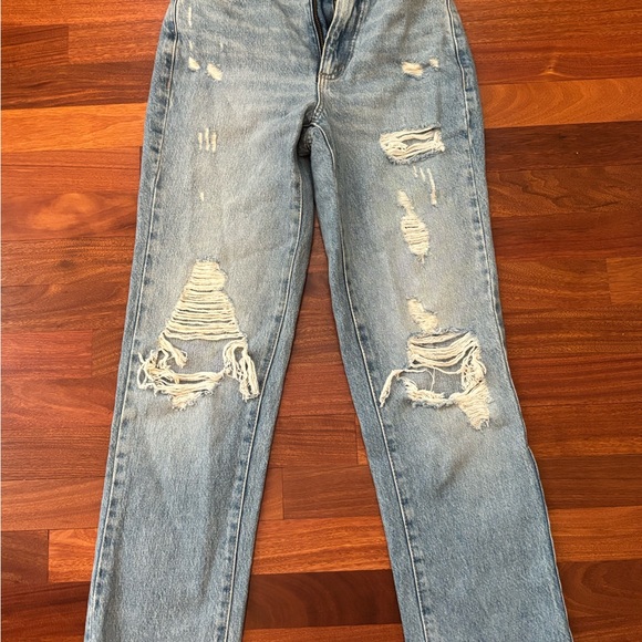 Garage Blue Boyfriend Distressed Denim - Picture 1 of 3